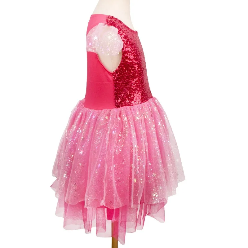 Pink Fluffy Tulle Tutu Dress Shiny Sequin Mini Gown Light Elegant Princess Outfit Holiday Birthday Carnival Stage Party Attire
Pink Fluffy Tulle Tutu Dress Shiny Sequin Mini Gown Light Elegant Princess Outfit Holiday Birthday Carnival Stage Party Attire