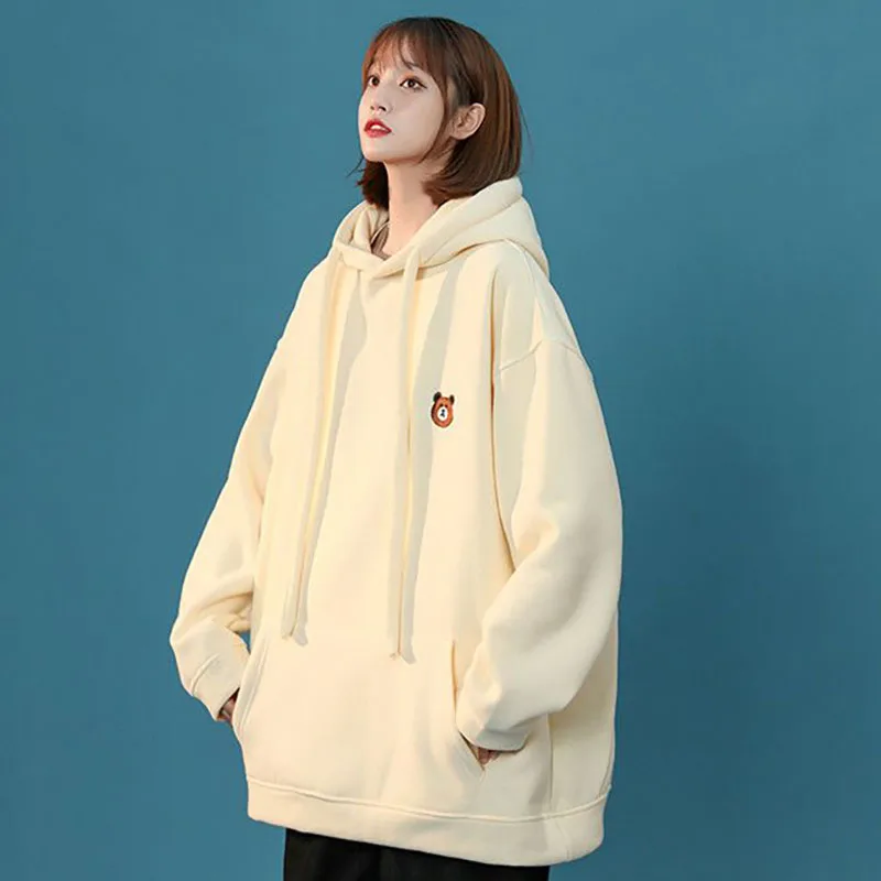 2023 New Autumn Winter Fashion Women Hoodies Embroidery Little Bear Hooded Hoodies Preppy Style Loose Plush Thicken Warm Hoodies
2023 New Autumn Winter Fashion Women Hoodies Embroidery Little Bear Hooded Hoodies Preppy Style Loose Plush Thicken Warm Hoodies
