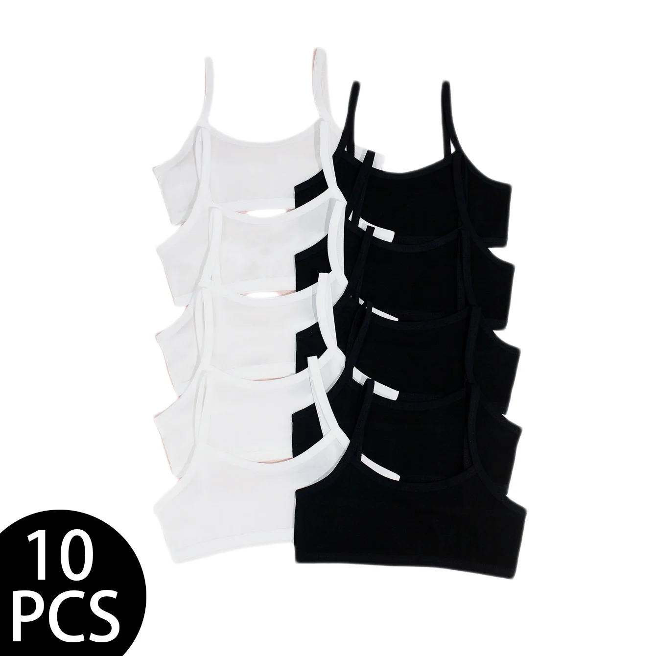 10-Pack Black/White Basic Versatile Girls' Halter Top Tank Vest for Ages 8-12 Teenage Growth Puberty Anti-Light Youth Vest
10-Pack Black/White Basic Versatile Girls' Halter Top Tank Vest for Ages 8-12 Teenage Growth Puberty Anti-Light Youth Vest