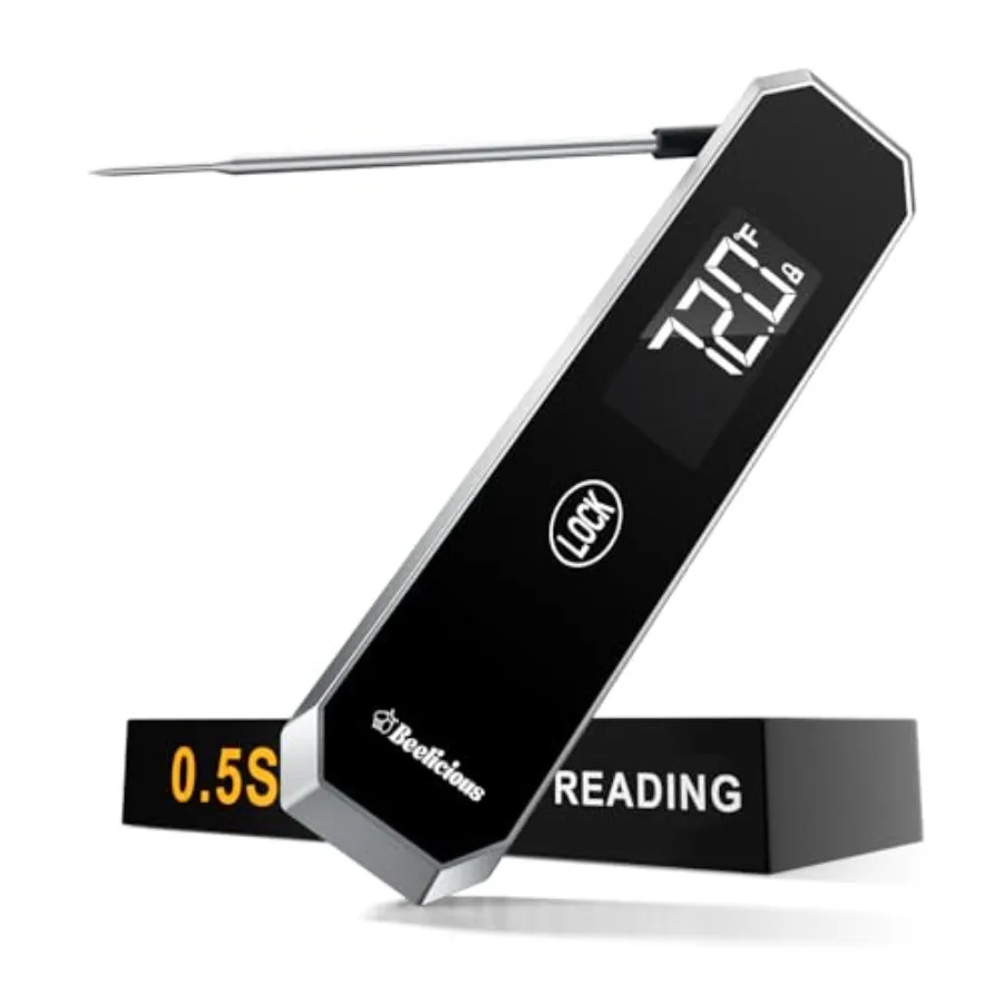LockView FM151 Meat Thermometer with Temp Lock Auto-Resume Multi-Tested 0.5 Sec Instant Read Digital Probe IP67 Waterproof 18/8
LockView FM151 Meat Thermometer with Temp Lock Auto-Resume Multi-Tested 0.5 Sec Instant Read Digital Probe IP67 Waterproof 18/8