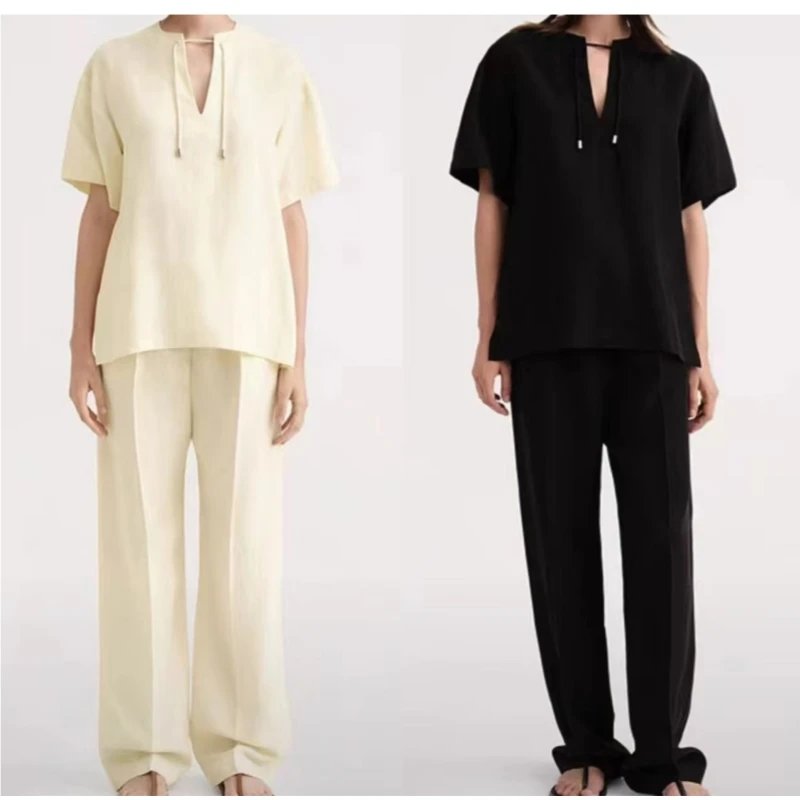 Nordic TT Women's Tencel V-neck Strap Casual Wide Sleeve Loose Short Sleeve T-shirt Top
Nordic TT Women's Tencel V-neck Strap Casual Wide Sleeve Loose Short Sleeve T-shirt Top