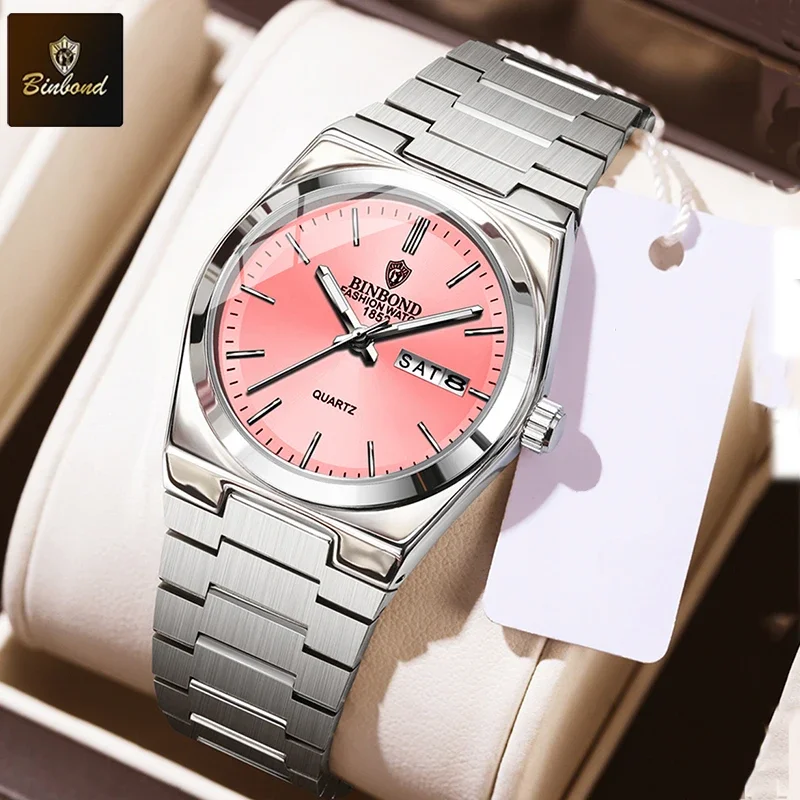 BINBOND Luxury New Lady Business Quartz Watches Stainless Steel Waterproof Luminous Hands Week Calendar Leisure Women's Watches
BINBOND Luxury New Lady Business Quartz Watches Stainless Steel Waterproof Luminous Hands Week Calendar Leisure Women's Watches