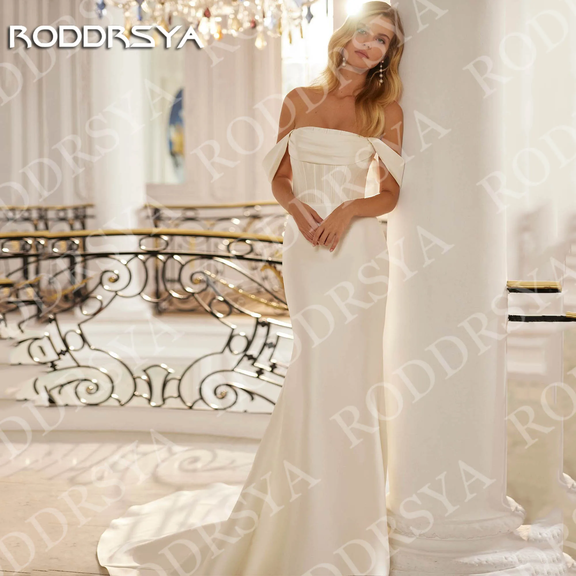 RODDRSYA Satin Mermaid Wedding Dress Off the Shoulder Pleats Button Simple Long Bridal Dresses Woman Customized robe de mariage
RODDRSYA Satin Mermaid Wedding Dress Off the Shoulder Pleats Button Simple Long Bridal Dresses Woman Customized robe de mariage