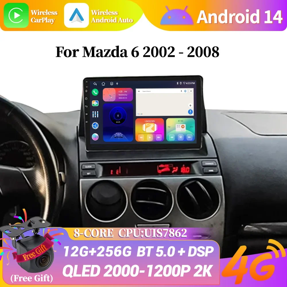 Android 14 Auto Wireless Carplay Screen Stereo For Mazda 6 2002-2008 Car Radio Multimedia Video Player Navigation GPS
Android 14 Auto Wireless Carplay Screen Stereo For Mazda 6 2002-2008 Car Radio Multimedia Video Player Navigation GPS