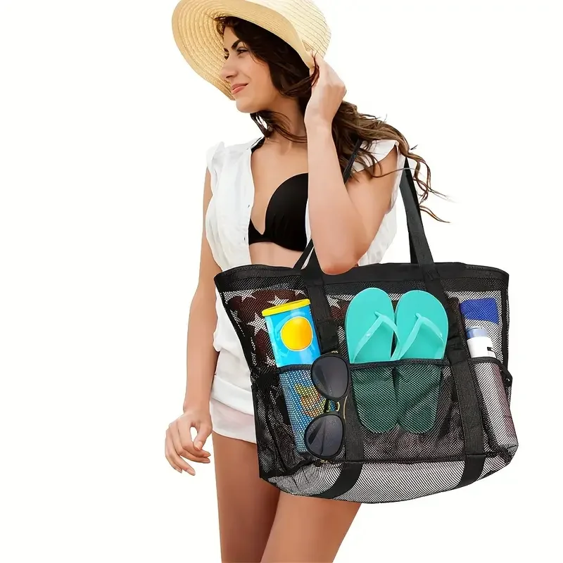 Large Capacity Mesh Beach Totes Bag Multiple Pockets Foldable Lightweight Perfect for Pool Boat Camping and Vacation Essentials
Large Capacity Mesh Beach Totes Bag Multiple Pockets Foldable Lightweight Perfect for Pool Boat Camping and Vacation Essentials