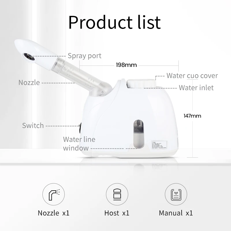 Озоновый паровой увлажнитель для лица с теплым туманом, распылитель для глубокой очистки кожи, для салонов, домашнего использования, спа-процедур, отбеливания кожи, с вилкой EU/US
Озоновый паровой увлажнитель для лица с теплым туманом, распылитель для глубокой очистки кожи, для салонов, домашнего использования, спа-процедур, отбеливания кожи, с вилкой EU/US