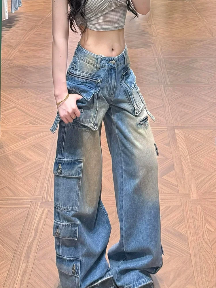 American Retro Multi-Pocket Design Workwear Jeans Women Summer New Street Sexy Loose Match All High Waist Jeans Pure Color
American Retro Multi-Pocket Design Workwear Jeans Women Summer New Street Sexy Loose Match All High Waist Jeans Pure Color