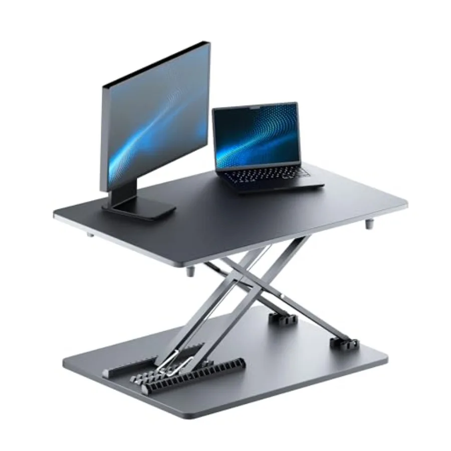 Standing Desk Converter for home and office use, aluminum alloy, black, height adjustable with gas spring mechanism
Standing Desk Converter for home and office use, aluminum alloy, black, height adjustable with gas spring mechanism
