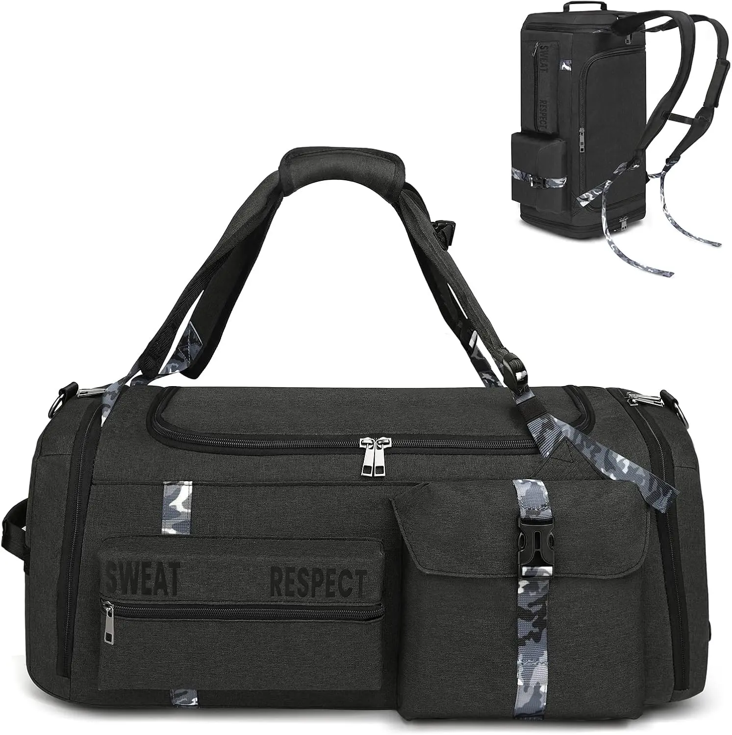 Спортивные сумки для мужчин Спортивная сумка Рюкзак Трехсторонние спортивные спортивные сумки для мужчин с отделением для обуви и мокрым карманом (черный)
Спортивные сумки для мужчин Спортивная сумка Рюкзак Трехсторонние спортивные спортивные сумки для мужчин с отделением для обуви и мокрым карманом (черный)