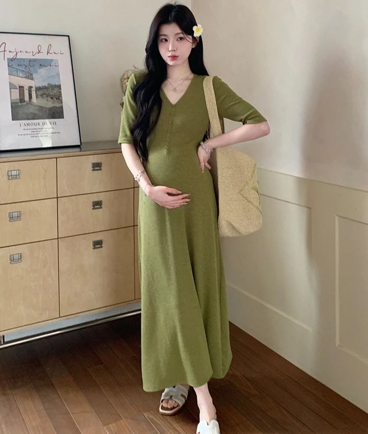 Maternity Dress Spring Summer French Vintage Style Minimalist Green Soft Comfortable Dress for Pregnancy Elegant Temperament
Maternity Dress Spring Summer French Vintage Style Minimalist Green Soft Comfortable Dress for Pregnancy Elegant Temperament