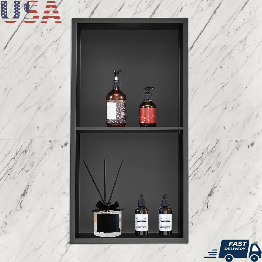 304 Stainless Steel Shower Niche 13x25 Inch Wall Insert Dual Shelves Waterproof Easy Installation Bathroom Storage Solution
304 Stainless Steel Shower Niche 13x25 Inch Wall Insert Dual Shelves Waterproof Easy Installation Bathroom Storage Solution