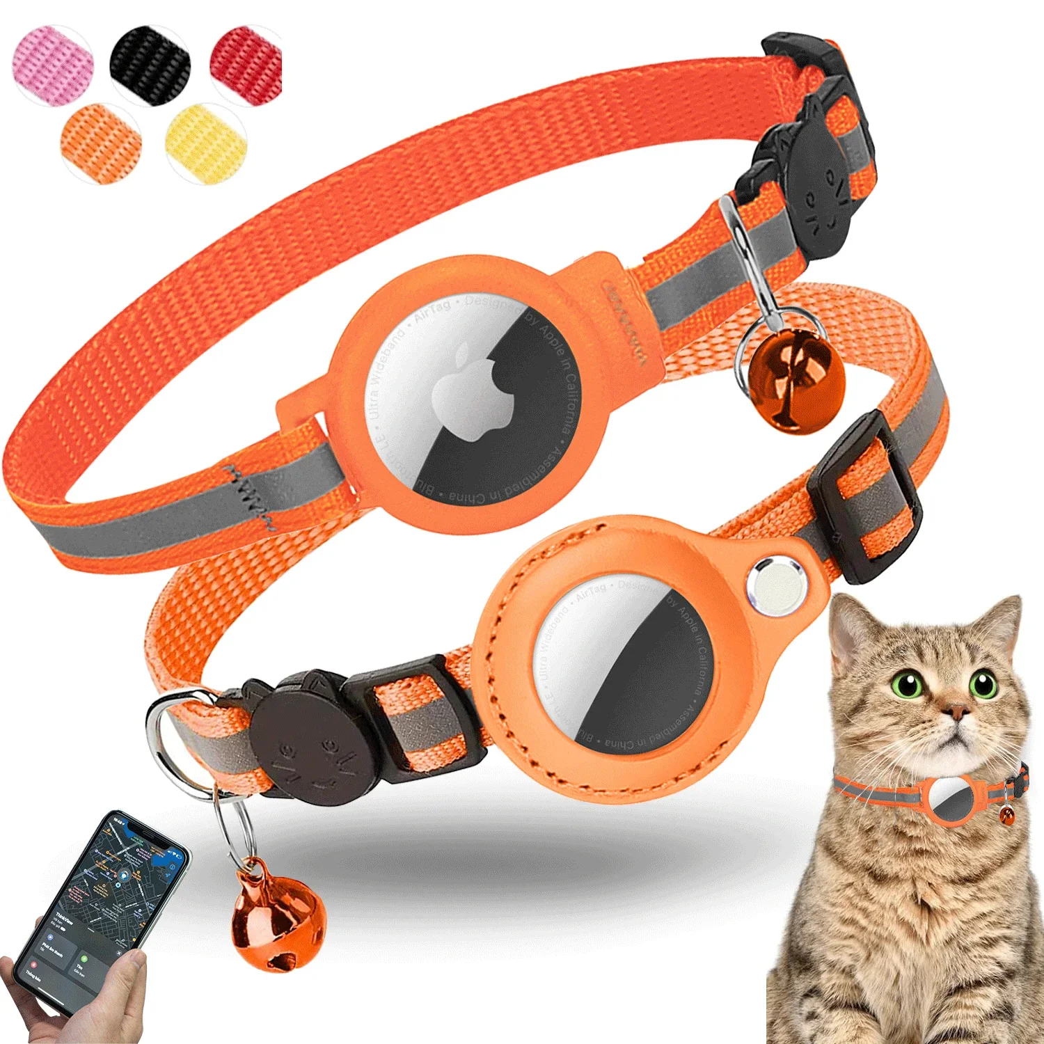 For Apple Airtag Case Cat Collar With Bell Reflective Nylon Collar For Dog GPS Finder Anti-lost Location Tracker Pet Products
For Apple Airtag Case Cat Collar With Bell Reflective Nylon Collar For Dog GPS Finder Anti-lost Location Tracker Pet Products