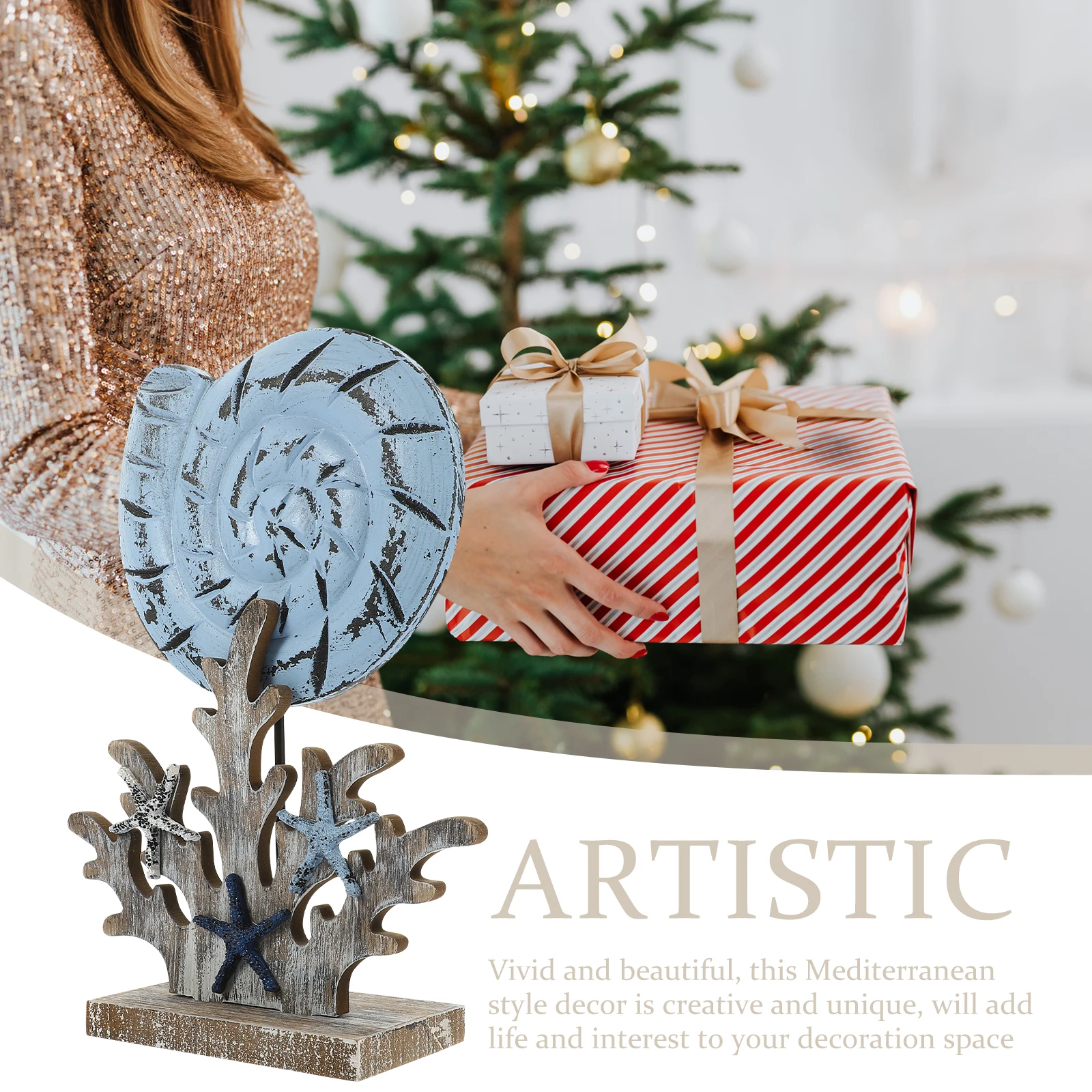 Mediterranean Style Wood Craft Decor Retro Coral naments Ocean Themed Home Decor Tabletop Wooden Carving Stable Base
Mediterranean Style Wood Craft Decor Retro Coral naments Ocean Themed Home Decor Tabletop Wooden Carving Stable Base