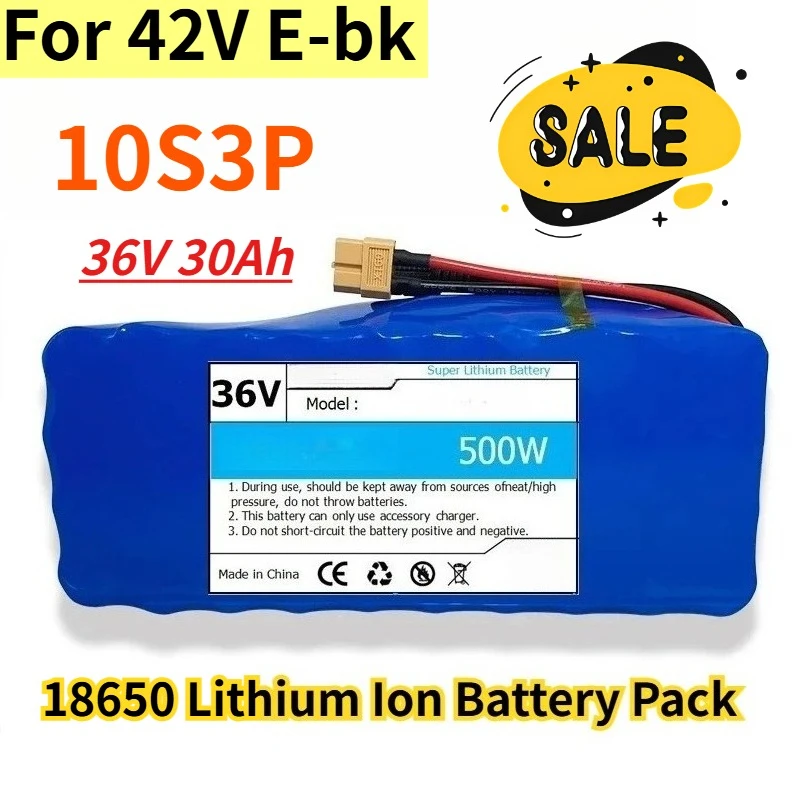 36V 30Ah 10S3P 18650 Lithium Ion Battery Pack for 42V E-bk
36V 30Ah 10S3P 18650 Lithium Ion Battery Pack for 42V E-bk
