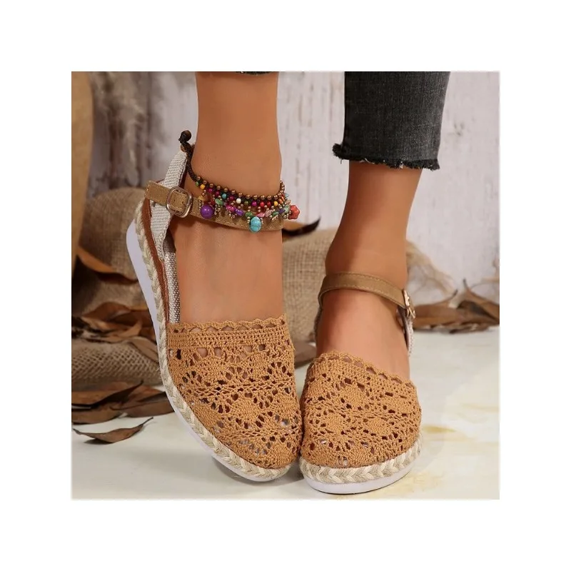 European and American Style Women's Sandals 2026 Summer New Outerwear Linen Lace Casual Sandals for Women in Large Sizes 36-43
European and American Style Women's Sandals 2026 Summer New Outerwear Linen Lace Casual Sandals for Women in Large Sizes 36-43