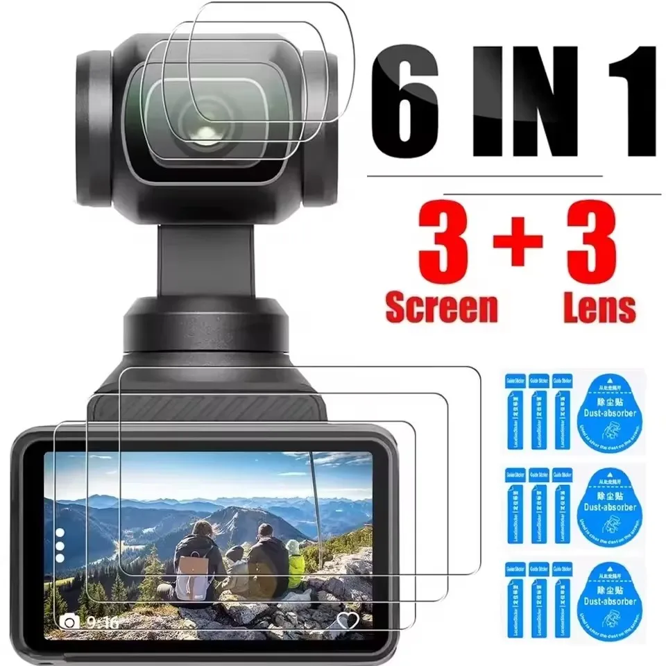 6in 1 Tempered Glass Screen Protectors for DJI OSMO Pocket 3 Front Camera Lens Protective Films HD Clear Anti-scratch Cover
6in 1 Tempered Glass Screen Protectors for DJI OSMO Pocket 3 Front Camera Lens Protective Films HD Clear Anti-scratch Cover