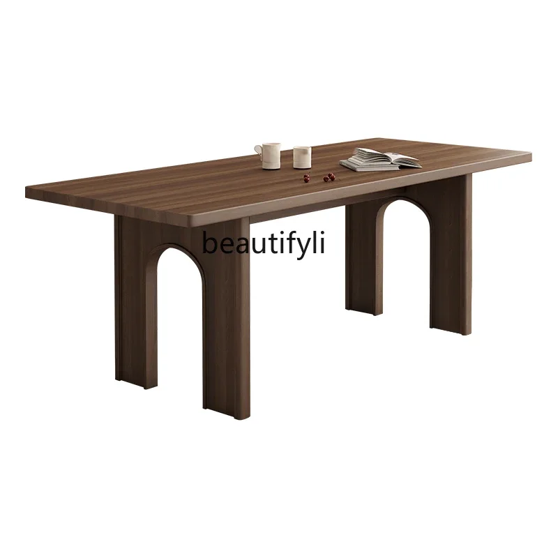 Asmt56Retro solid wood dining table walnut home French rectangular dining table and chair combination
Asmt56Retro solid wood dining table walnut home French rectangular dining table and chair combination