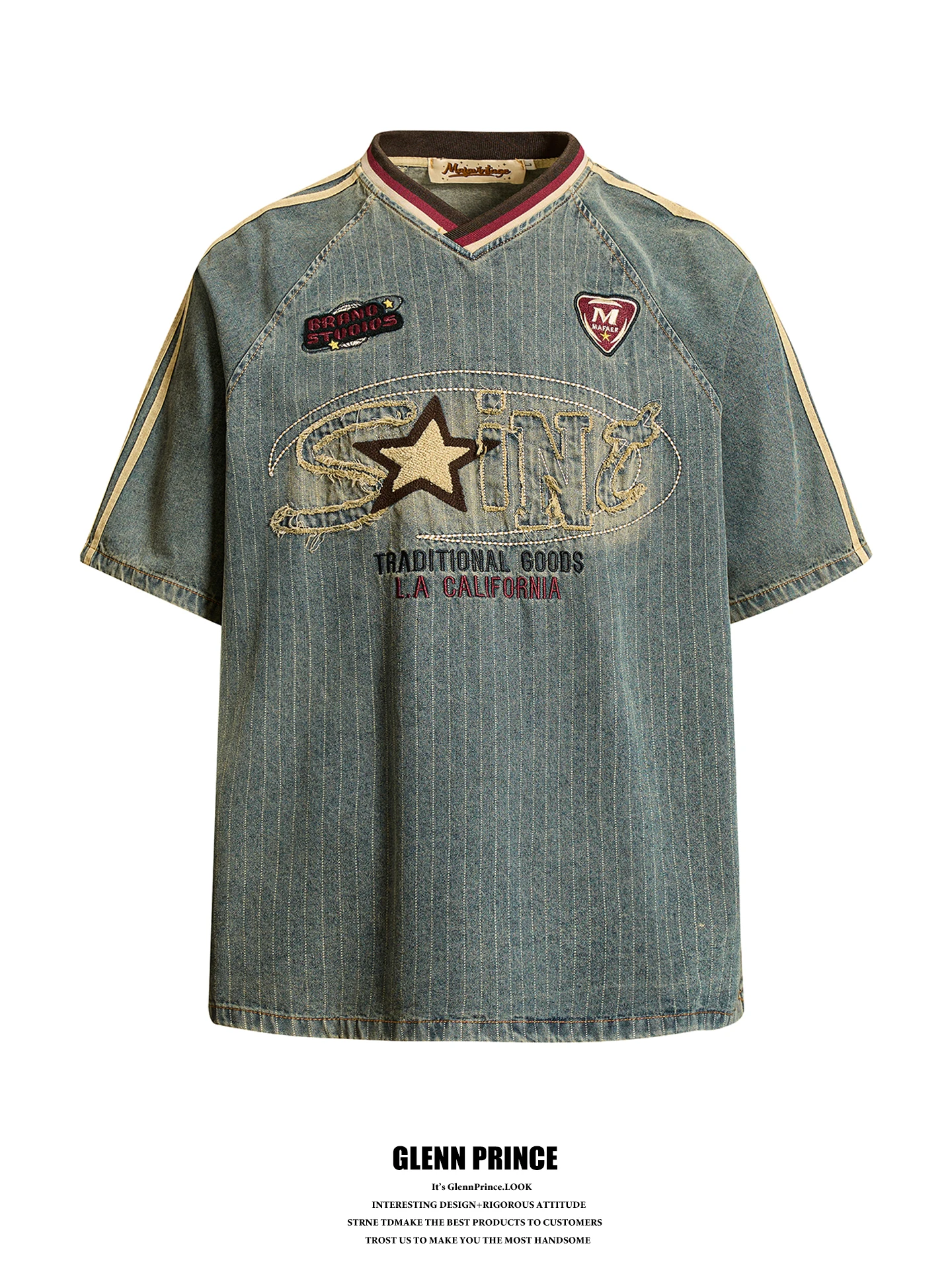 GPstudio American Retro Patchwork Embroidery Washed Denim Shirt Men Summer Loose Short Sleeve Design Sense Casual Shirt
GPstudio American Retro Patchwork Embroidery Washed Denim Shirt Men Summer Loose Short Sleeve Design Sense Casual Shirt