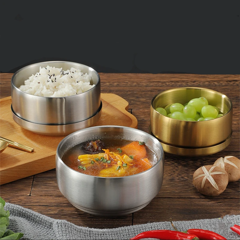 304 Stainless Steel Bowl with Lid Korean Food Container Kitchen Tableware Utensils Double-Layer Anti-Scalding Rice Soup Bowls
304 Stainless Steel Bowl with Lid Korean Food Container Kitchen Tableware Utensils Double-Layer Anti-Scalding Rice Soup Bowls