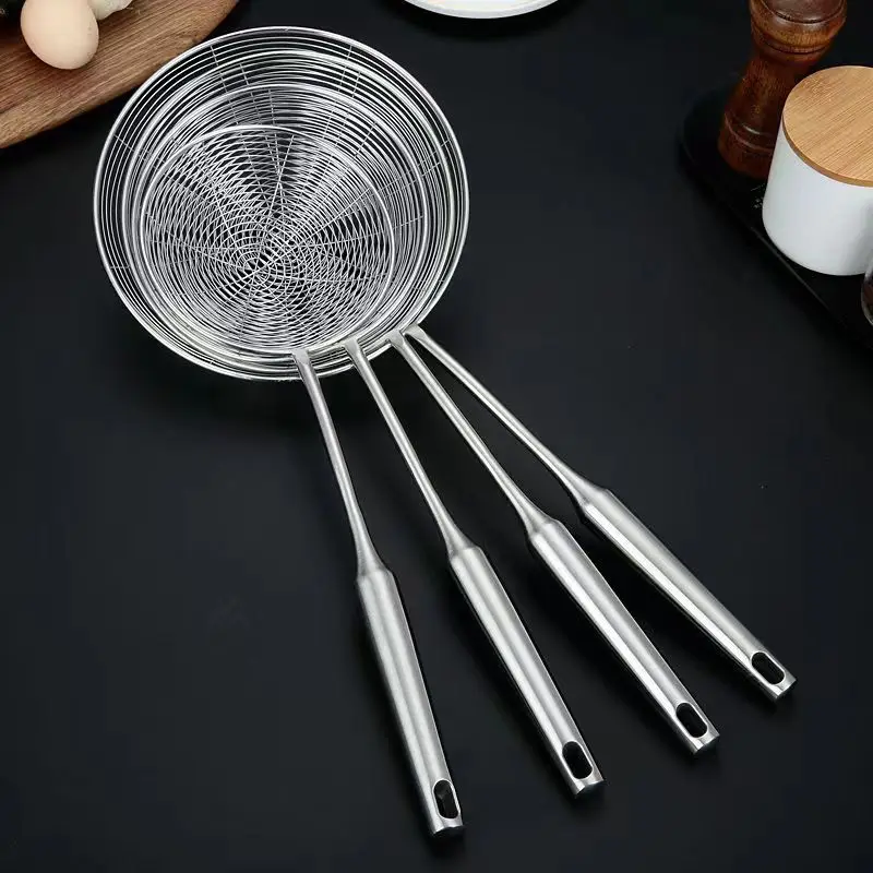 304 Stainless Steel Long Handle Mesh Colander Round Skimmer Fried Food Filter Kitchen Strainer Cooking Tools
304 Stainless Steel Long Handle Mesh Colander Round Skimmer Fried Food Filter Kitchen Strainer Cooking Tools