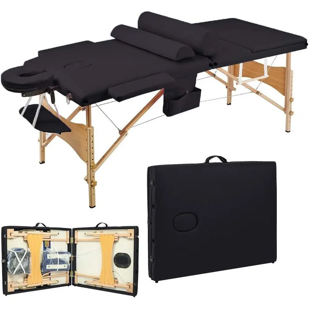 Adjustable Height Portable Massage Table with Armrests, Carry Bag - Black for Beauty and Spa
Adjustable Height Portable Massage Table with Armrests, Carry Bag - Black for Beauty and Spa