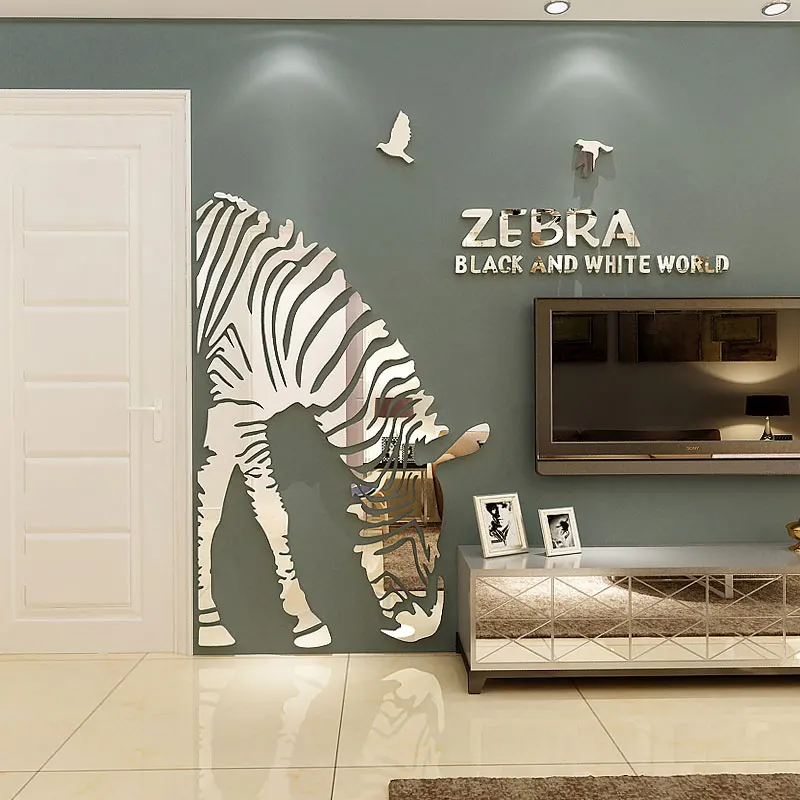 Creative Zebra Acrylic 3D Mirror Wall Sticker Self Adhesive Animal Wall Decal Living Room Bedroom Background Home Decor
Creative Zebra Acrylic 3D Mirror Wall Sticker Self Adhesive Animal Wall Decal Living Room Bedroom Background Home Decor