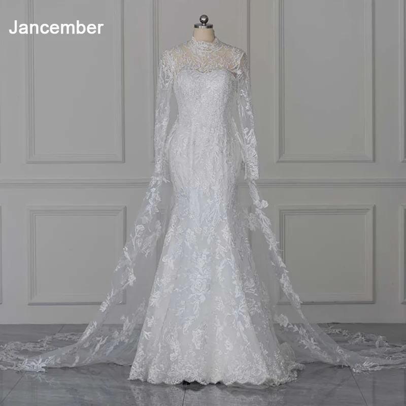 Romantic Popular Design Wedding Suits For Women Lace High Neck A-line Wedding Dress Full Sleeves Button Vestido Noiva QW01806
Romantic Popular Design Wedding Suits For Women Lace High Neck A-line Wedding Dress Full Sleeves Button Vestido Noiva QW01806