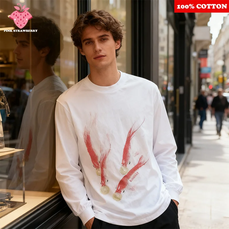 Retro Street Koi Printed T-shirt Men Women 2025 Autumn New 100% Cotton White O-Neck Long sleeves T-shirt Y2k Tops Men clothing
Retro Street Koi Printed T-shirt Men Women 2025 Autumn New 100% Cotton White O-Neck Long sleeves T-shirt Y2k Tops Men clothing