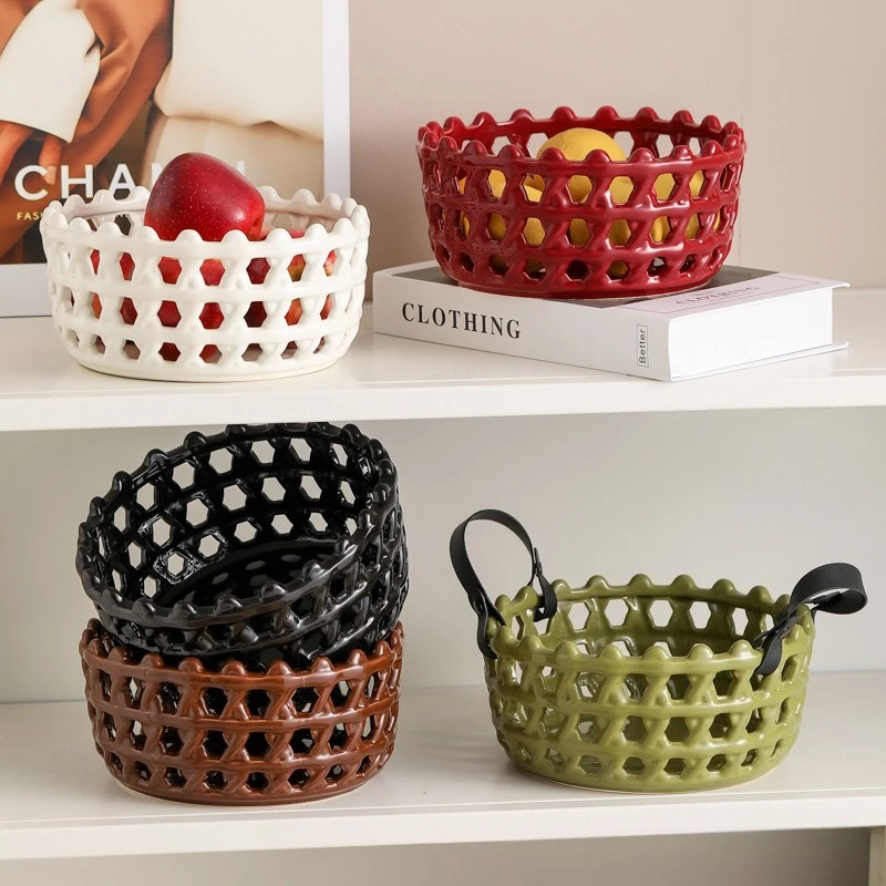 Ceramic Woven Fruit Basket Creative Light Luxury Living Room Coffee Table Storage Bowl
Ceramic Woven Fruit Basket Creative Light Luxury Living Room Coffee Table Storage Bowl