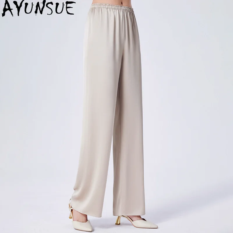 AYUNSUE 95% Silk Wide Leg Pants for Woman Solid Summer Clothes Woman 2026 Loose Casual Women's Pants and Trousers Ropa De Mujer
AYUNSUE 95% Silk Wide Leg Pants for Woman Solid Summer Clothes Woman 2026 Loose Casual Women's Pants and Trousers Ropa De Mujer