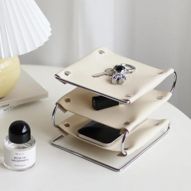 Nordic Iron Desktop Organizer 3-Layer Leather Removable Stand Gate Tray Key Holder Compact Elegant Design
Nordic Iron Desktop Organizer 3-Layer Leather Removable Stand Gate Tray Key Holder Compact Elegant Design