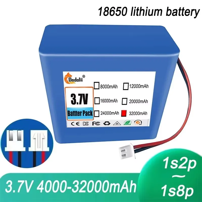 3.7V 32000mAh lithium-ion 1S8P rechargeable battery pack, suitable for Megaphone speakers with protection board and XH-2
3.7V 32000mAh lithium-ion 1S8P rechargeable battery pack, suitable for Megaphone speakers with protection board and XH-2