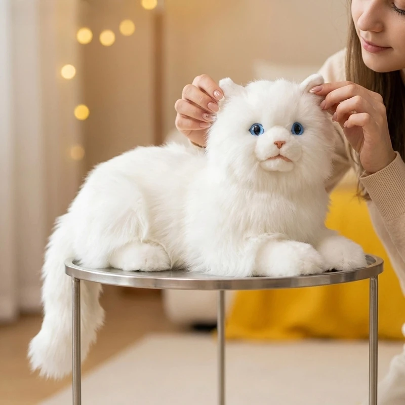 Realistic Animal White Plush Cat Toy Cute Blue Eyes Kitten Soft Persian Cat healing Ornament Gift Decoration 50x26cm DY10494
Realistic Animal White Plush Cat Toy Cute Blue Eyes Kitten Soft Persian Cat healing Ornament Gift Decoration 50x26cm DY10494