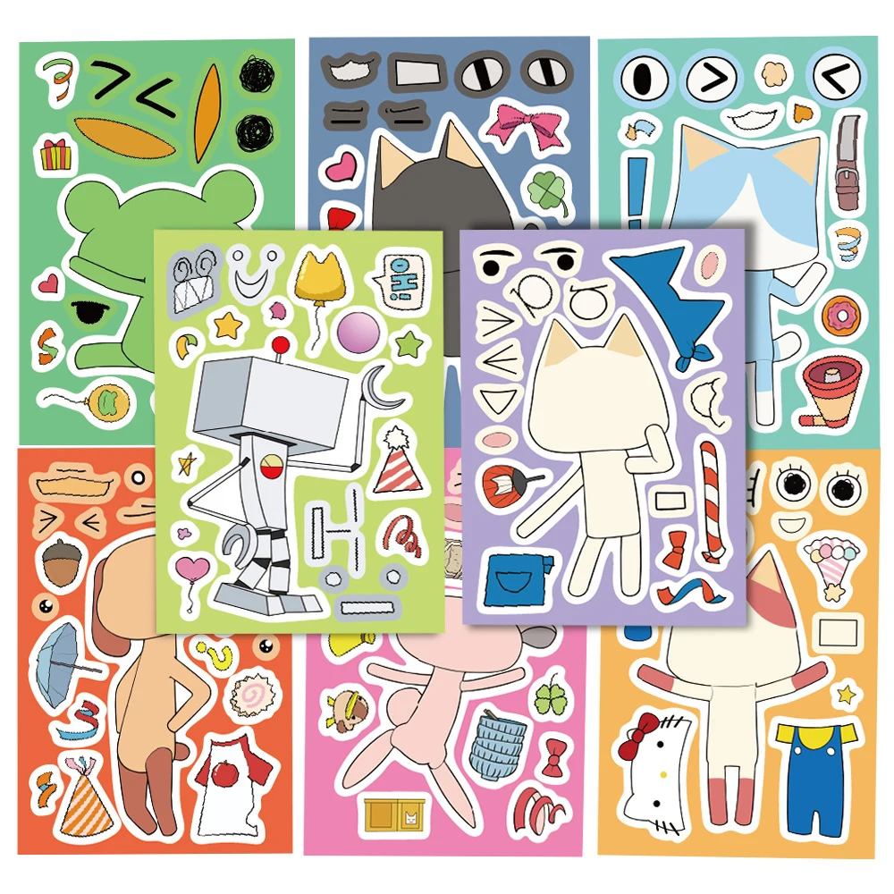 8/16sheets Cute Inoue Toro Puzzle Stickers Kawaii Cartoon Cat Make a Face DIY Assemble Jigsaw Decals Kids Party Decoration Gift
8/16sheets Cute Inoue Toro Puzzle Stickers Kawaii Cartoon Cat Make a Face DIY Assemble Jigsaw Decals Kids Party Decoration Gift