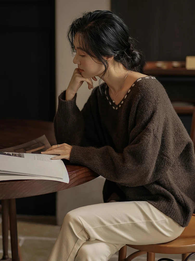 Свободный корейский женский вязаный свитер с V-образным вырезом и цветовыми блоками, весенняя новинка, комфортный и теплый, с длинными рукавами, круглый вырез горловины
Свободный корейский женский вязаный свитер с V-образным вырезом и цветовыми блоками, весенняя новинка, комфортный и теплый, с длинными рукавами, круглый вырез горловины