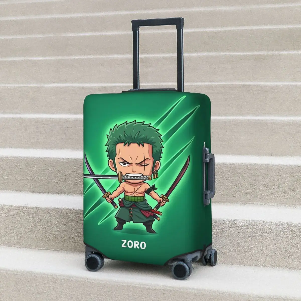 Green Background Zoro Anime One Piece Suitcase Cover Travel Vacation Fun Luggage Supplies Protection
Green Background Zoro Anime One Piece Suitcase Cover Travel Vacation Fun Luggage Supplies Protection