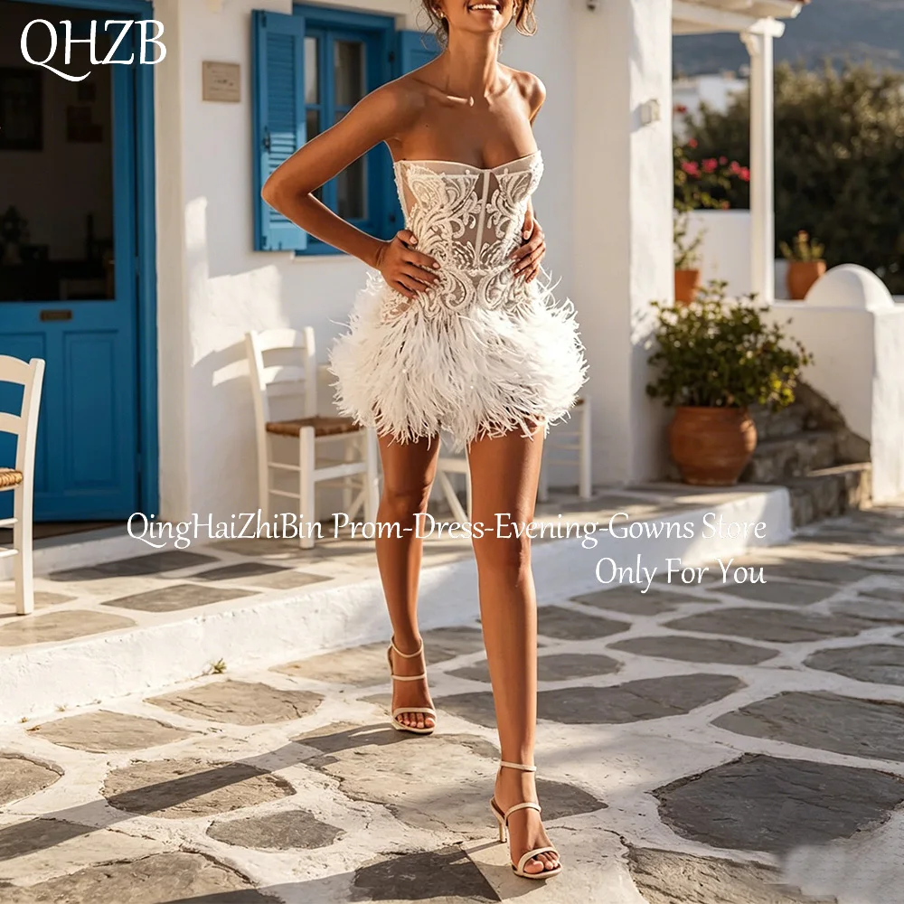 Customized Luxury Beads Short Wedding Dresses with Feathers Above-Knee Mermaid Brides Dress Women Vestidos De Novias Gowns 2026
Customized Luxury Beads Short Wedding Dresses with Feathers Above-Knee Mermaid Brides Dress Women Vestidos De Novias Gowns 2026