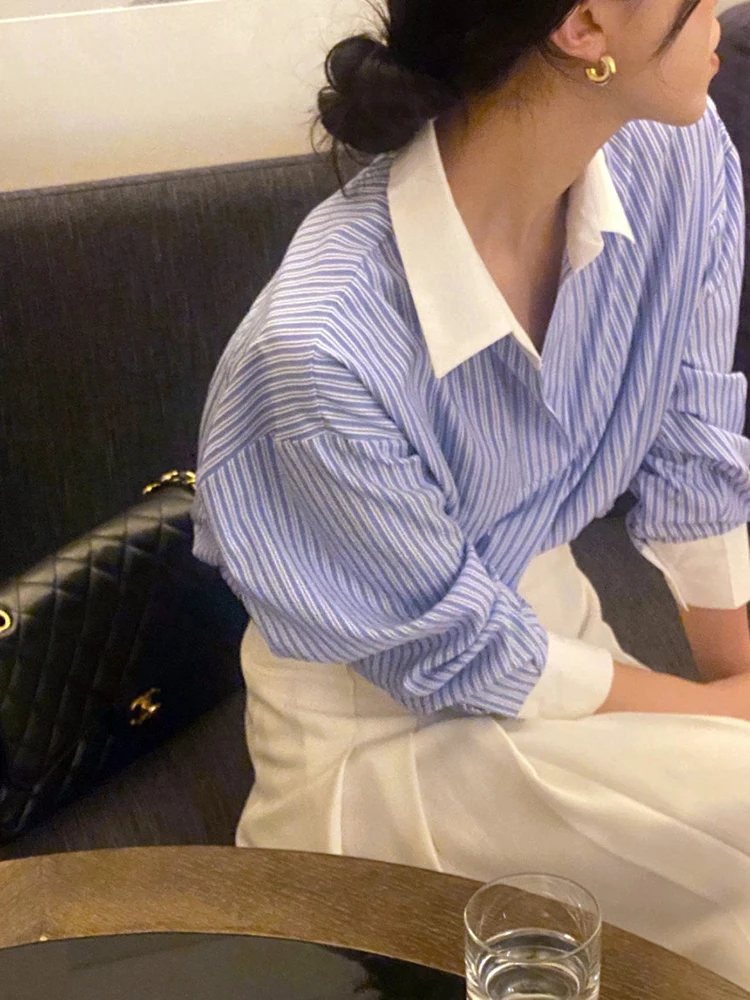 Casual Stripe Long Sve irt Women's Early Autumn New Design Small ence Faionable Ladies Premium irt
Casual Stripe Long Sve irt Women's Early Autumn New Design Small ence Faionable Ladies Premium irt