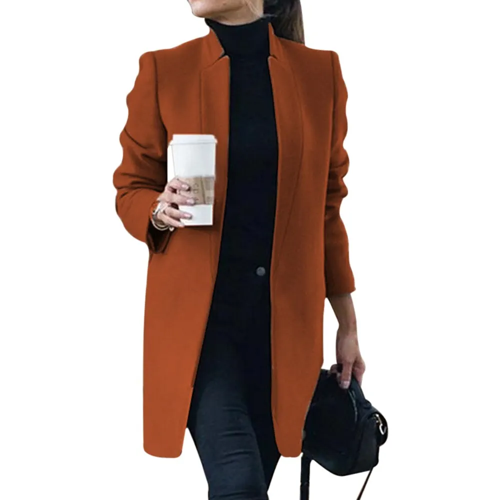 Wool Coat Women Casual Solid Color Long Sleeve Stand Collar Slim Long Jacket Plus Size 5XL Autumn Winter New Fashion Long Coat
Wool Coat Women Casual Solid Color Long Sleeve Stand Collar Slim Long Jacket Plus Size 5XL Autumn Winter New Fashion Long Coat