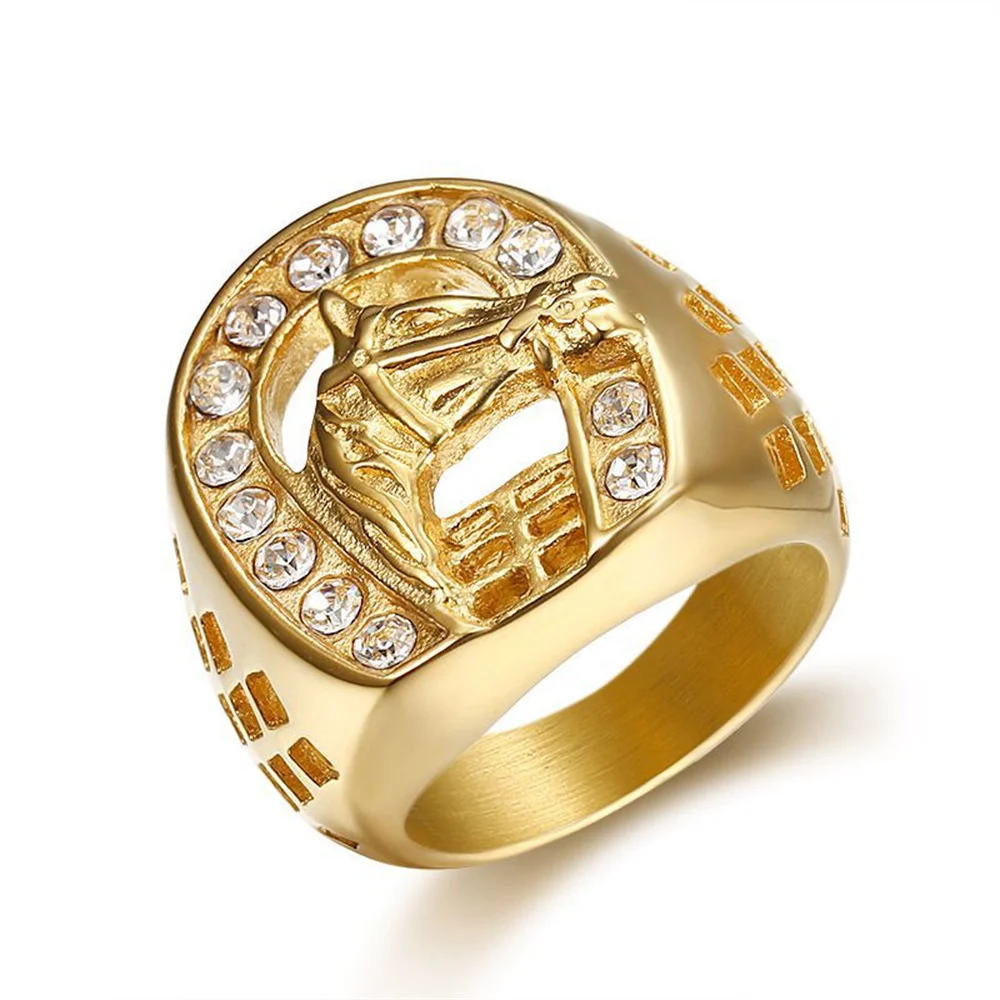 Hip Hop Iced Out Horse Head Ring Male Wholesale Gold Color Stainless Steel Big Animal Rings For Men Fashion Party Jewelry Gift
Hip Hop Iced Out Horse Head Ring Male Wholesale Gold Color Stainless Steel Big Animal Rings For Men Fashion Party Jewelry Gift
