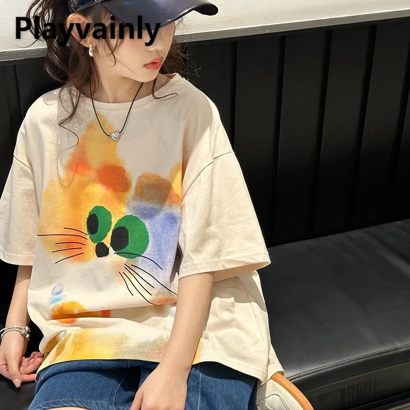 Baby Girls Short Sleeve T-shirt 2025 New Summer Cartoon Print Casual Loose T-shirt Child Basic Versatile Tees Kids Clothes X2473
Baby Girls Short Sleeve T-shirt 2025 New Summer Cartoon Print Casual Loose T-shirt Child Basic Versatile Tees Kids Clothes X2473