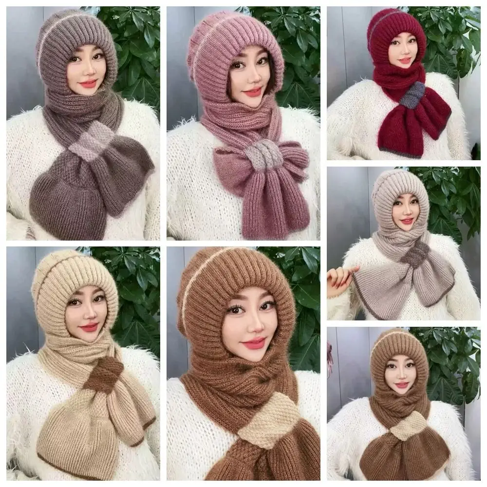 Winter Ear Protection Knitted Skullies Hat Scarf Set Windproof Cross Women Hooded Scarf Soft Neck Warmer Neckerchief Women
Winter Ear Protection Knitted Skullies Hat Scarf Set Windproof Cross Women Hooded Scarf Soft Neck Warmer Neckerchief Women