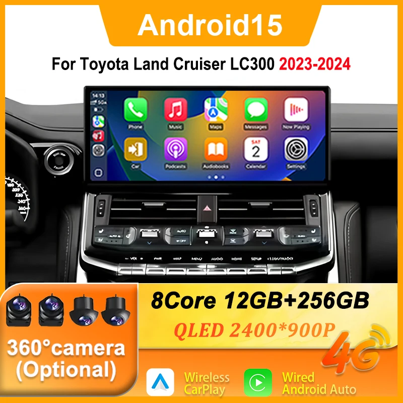 12.3 inch for Toyota Land Cruiser LC300 2023-2024 Android 15 GPS Split Screen Carplay Auto WIFI 4G Bluetooth DSP Head Unit
12.3 inch for Toyota Land Cruiser LC300 2023-2024 Android 15 GPS Split Screen Carplay Auto WIFI 4G Bluetooth DSP Head Unit