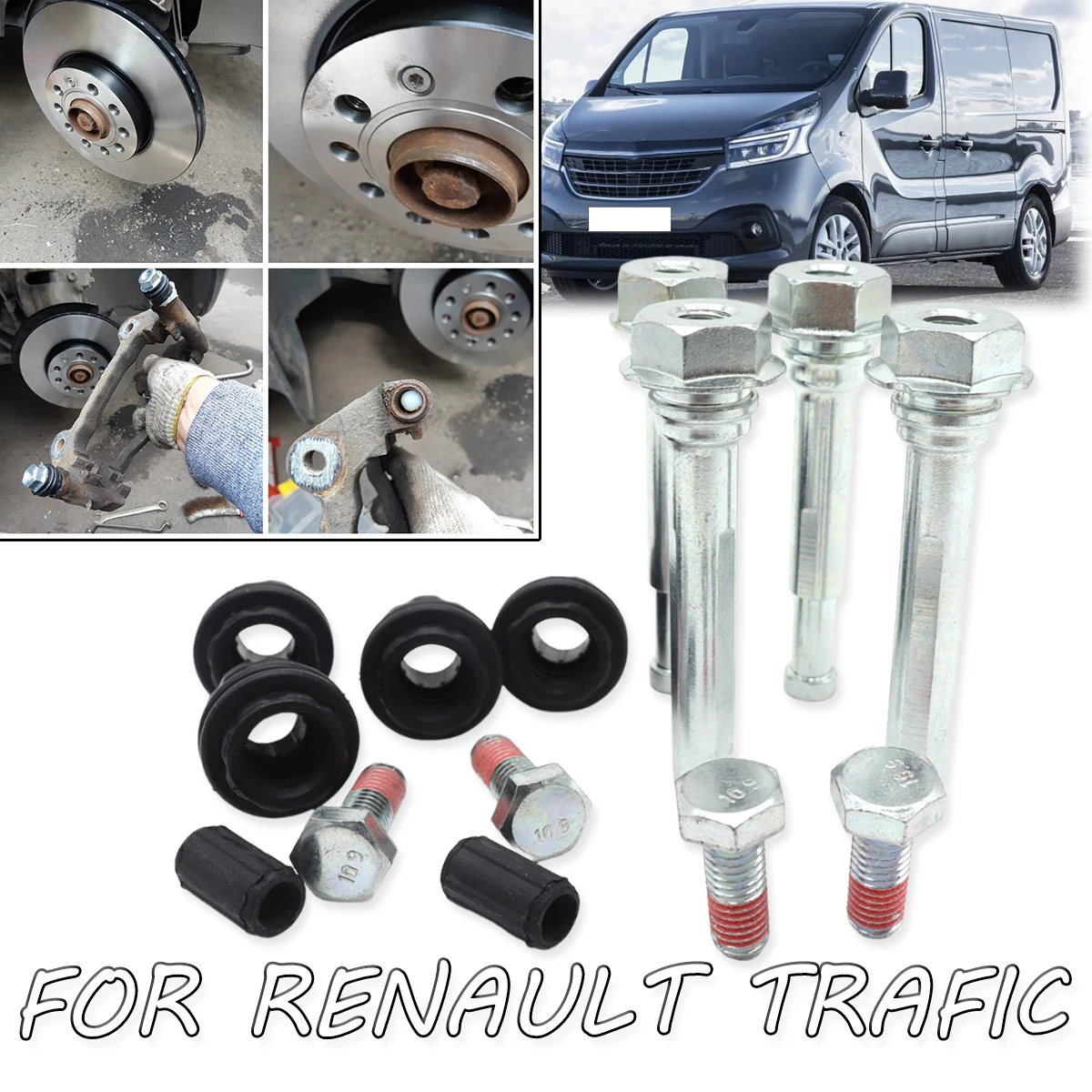 Front Left Right Caliper Cylinder Slider Guide Pin For Disc Housing Bolts Rubber Bushing Boot Seal Kit For Renault Trafic 2014-
Front Left Right Caliper Cylinder Slider Guide Pin For Disc Housing Bolts Rubber Bushing Boot Seal Kit For Renault Trafic 2014-