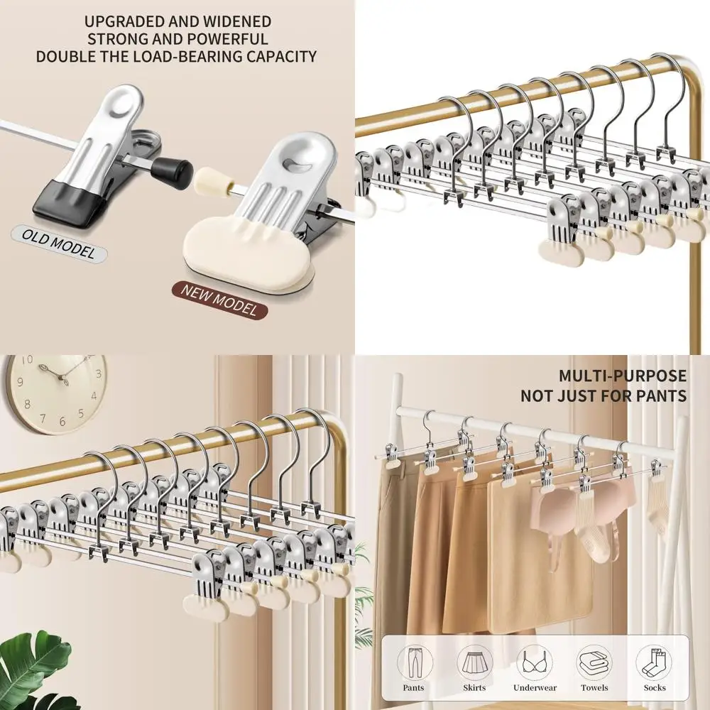 50-Pack Adjustable Non-Slip 14-Inch Wide Clip Hangers for Women's Pants, Skirts, Jeans, and Shorts in Ivory
50-Pack Adjustable Non-Slip 14-Inch Wide Clip Hangers for Women's Pants, Skirts, Jeans, and Shorts in Ivory