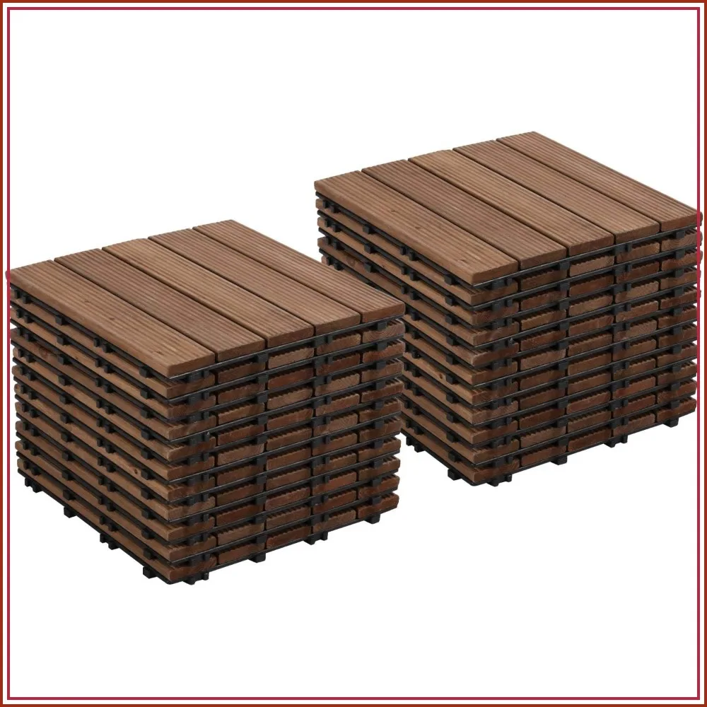 22pcs Interlocking Wood Floor Tiles for Patio, Balcony, Garden - 12x12in, Brown
22pcs Interlocking Wood Floor Tiles for Patio, Balcony, Garden - 12x12in, Brown