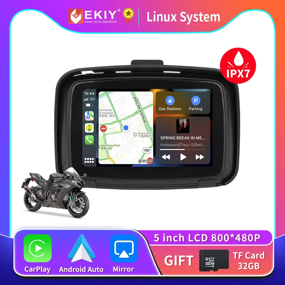 EKIY 5-дюймовый мотоциклетный беспроводной Apple Carplay Android автомобильный портативный навигатор GPS экран IPX7 мотоциклетный водонепроницаемый дисплей
EKIY 5-дюймовый мотоциклетный беспроводной Apple Carplay Android автомобильный портативный навигатор GPS экран IPX7 мотоциклетный водонепроницаемый дисплей