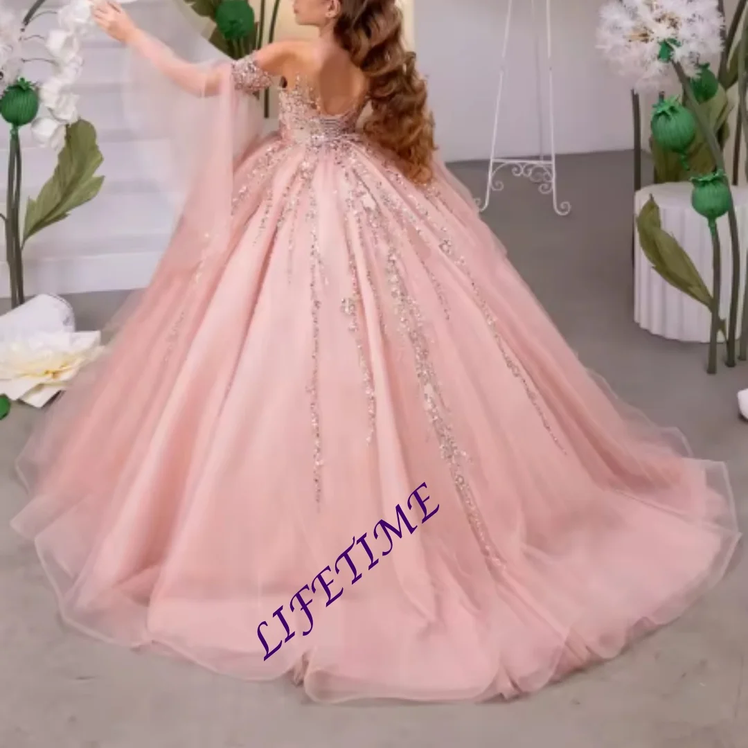 Elegant Flower Girl Dress Pink Fluffy Sequined Applique for Little Girls Wedding Ball Gowns Birthday Party Dress Customized
Elegant Flower Girl Dress Pink Fluffy Sequined Applique for Little Girls Wedding Ball Gowns Birthday Party Dress Customized