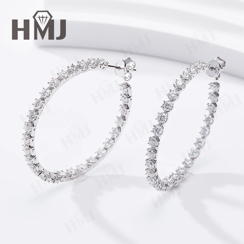 100% 925 Sterling Silver Plated 18k Gold Earring Hoop Earrings 56pcs D Color Moissanite for Women's with GRA Original Party Gift
100% 925 Sterling Silver Plated 18k Gold Earring Hoop Earrings 56pcs D Color Moissanite for Women's with GRA Original Party Gift