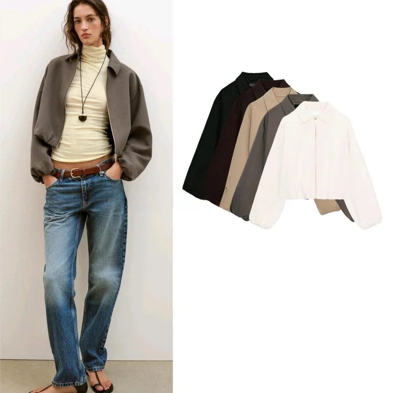 Retro Style Women's Short Jacket Spring Summer New Arrival Long Sleeve Zipper Elastic Pleated Layered Coat Polyester Fiber
Retro Style Women's Short Jacket Spring Summer New Arrival Long Sleeve Zipper Elastic Pleated Layered Coat Polyester Fiber